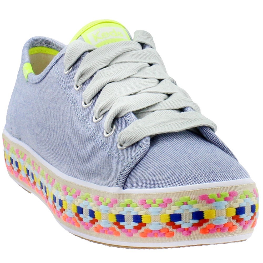 Keds Triple Kick Summer Jute Platform Sneaker Blue Gem